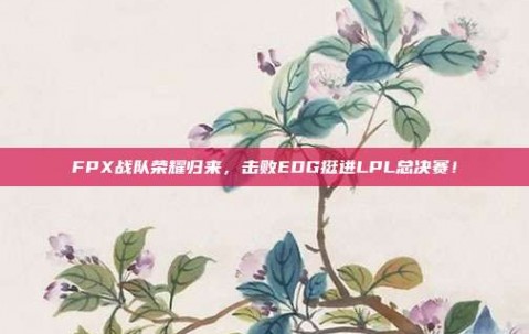 FPX战队荣耀归来，击败EDG挺进LPL总决赛！