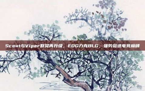 Scout与Viper默契再升级，EDG力克BLG，强势挺进电竞巅峰