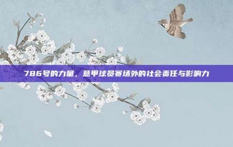 786号的力量，意甲球员赛场外的社会责任与影响力