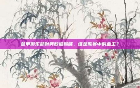 意甲俱乐部财务数据揭晓，谁是联赛中的金主？