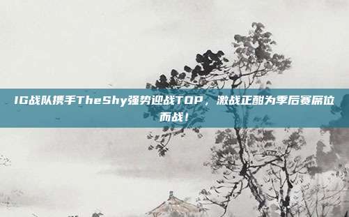 IG战队携手TheShy强势迎战TOP，激战正酣为季后赛席位而战！