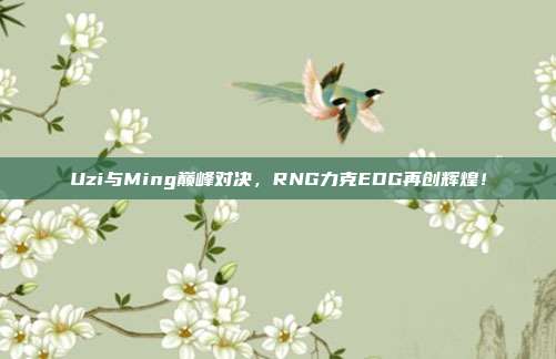 Uzi与Ming巅峰对决，RNG力克EDG再创辉煌！